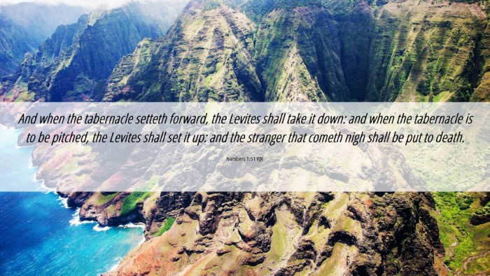 Picture 06 - Numbers 1:51 KJV Desktop Wallpaper - And when the tabernacle setteth forward, the - Desktop Bible Verse Wallpaper