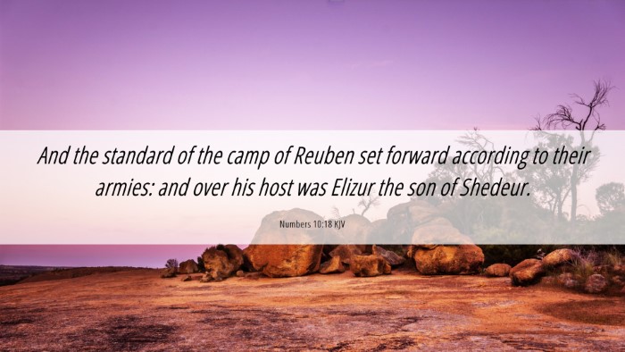 Picture 06 - Numbers 10:18 KJV Desktop Wallpaper - And the standard of the camp of Reuben set - Desktop Bible Verse Wallpaper