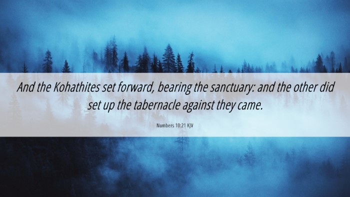 Picture 06 - Numbers 10:21 KJV Desktop Wallpaper - And the Kohathites set forward, bearing the - Desktop Bible Verse Wallpaper