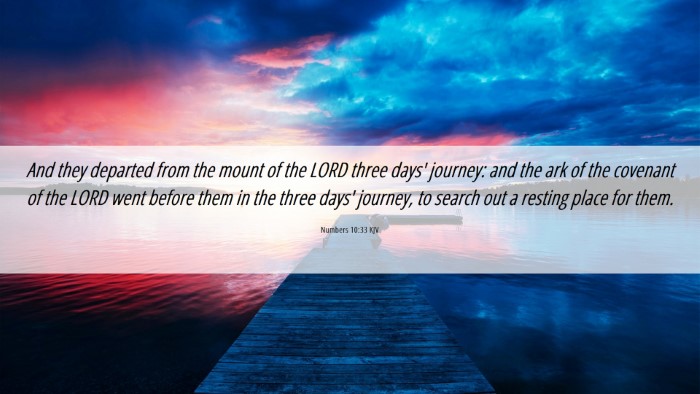 Picture 06 - Numbers 10:33 KJV Desktop Wallpaper - And they departed from the mount of the LORD - Desktop Bible Verse Wallpaper