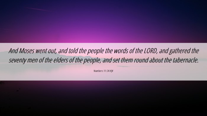 Picture 06 - Numbers 11:24 KJV Desktop Wallpaper - And Moses went out, and told the people the words - Desktop Bible Verse Wallpaper