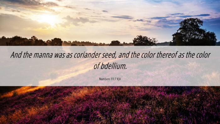 Picture 06 - Numbers 11:7 KJV Desktop Wallpaper - And the manna was as coriander seed, and the - Desktop Bible Verse Wallpaper