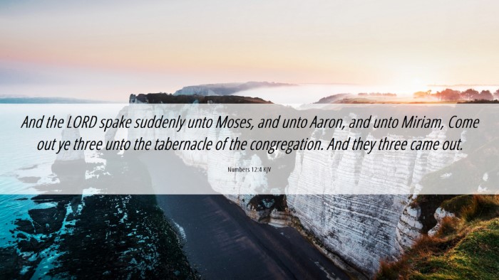 Picture 06 - Numbers 12:4 KJV Desktop Wallpaper - And the LORD spake suddenly unto Moses, and unto - Desktop Bible Verse Wallpaper