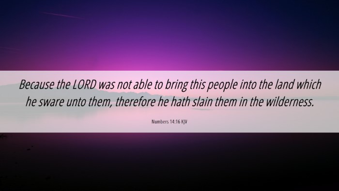 Picture 06 - Numbers 14:16 KJV Desktop Wallpaper - Because the LORD was not able to bring this - Desktop Bible Verse Wallpaper