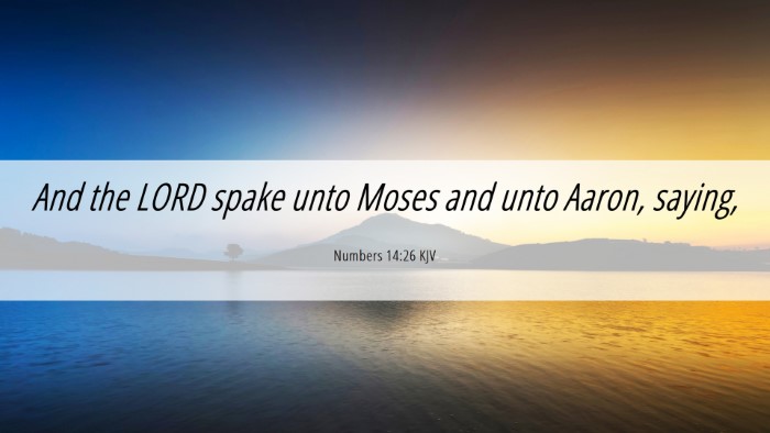 Picture 06 - Numbers 14:26 KJV Desktop Wallpaper - And the LORD spake unto Moses and unto Aaron, - Desktop Bible Verse Wallpaper