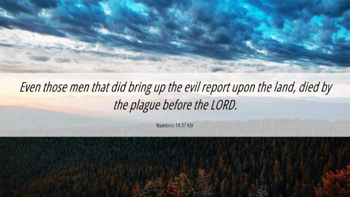 Picture 06 - Numbers 14:37 KJV Desktop Wallpaper - Even those men that did bring up the evil report - Desktop Bible Verse Wallpaper