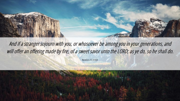 Picture 06 - Numbers 15:14 KJV Desktop Wallpaper - And if a stranger sojourn with you, or whosoever - Desktop Bible Verse Wallpaper