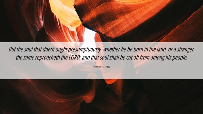 Picture 06 - Numbers 15:30 KJV Desktop Wallpaper - But the soul that doeth ought presumptuously, - Desktop Bible Verse Wallpaper