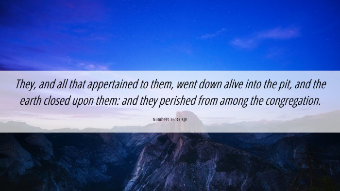 Picture 06 - Numbers 16:33 KJV Desktop Wallpaper - They, and all that appertained to them, went down - Desktop Bible Verse Wallpaper