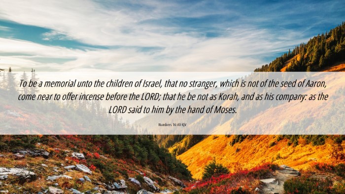 Picture 06 - Numbers 16:40 KJV Desktop Wallpaper - To be a memorial unto the children of Israel, - Desktop Bible Verse Wallpaper
