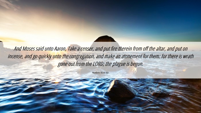 Picture 06 - Numbers 16:46 KJV Desktop Wallpaper - And Moses said unto Aaron, Take a censer, and put - Desktop Bible Verse Wallpaper
