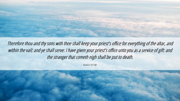 Picture 06 - Numbers 18:7 KJV Desktop Wallpaper - Therefore thou and thy sons with thee shall keep - Desktop Bible Verse Wallpaper