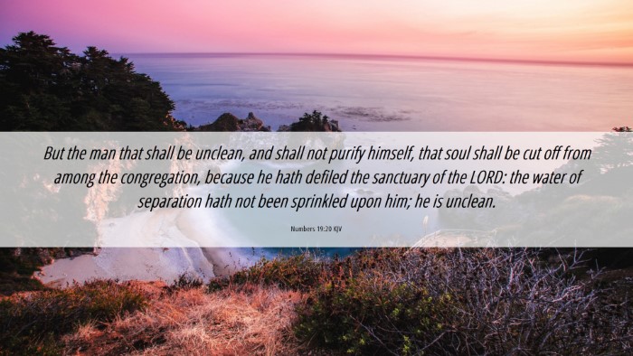 Picture 06 - Numbers 19:20 KJV Desktop Wallpaper - But the man that shall be unclean, and shall not - Desktop Bible Verse Wallpaper