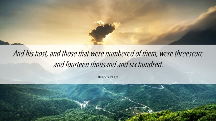 Picture 06 - Numbers 2:4 KJV Desktop Wallpaper - And his host, and those that were numbered of - Desktop Bible Verse Wallpaper