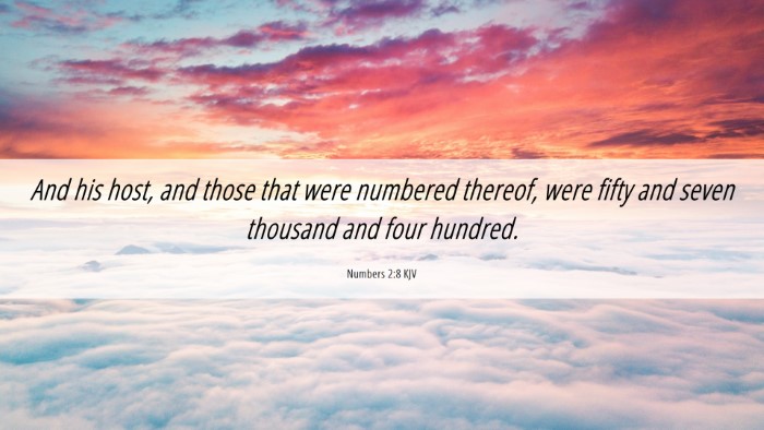Picture 06 - Numbers 2:8 KJV Desktop Wallpaper - And his host, and those that were numbered - Desktop Bible Verse Wallpaper