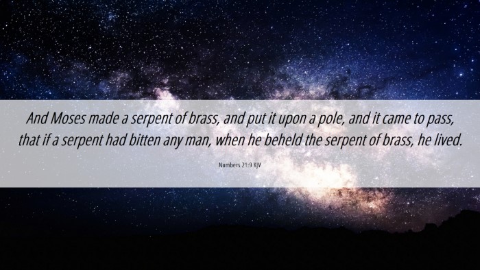 Picture 06 - Numbers 21:9 KJV Desktop Wallpaper - And Moses made a serpent of brass, and put it - Desktop Bible Verse Wallpaper