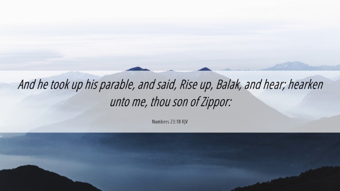 Picture 06 - Numbers 23:18 KJV Desktop Wallpaper - And he took up his parable, and said, Rise up, - Desktop Bible Verse Wallpaper