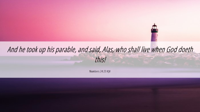 Picture 06 - Numbers 24:23 KJV Desktop Wallpaper - And he took up his parable, and said, Alas, who - Desktop Bible Verse Wallpaper