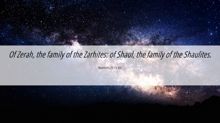 Picture 06 - Numbers 26:13 KJV Desktop Wallpaper - Of Zerah, the family of the Zarhites: of Shaul, - Desktop Bible Verse Wallpaper