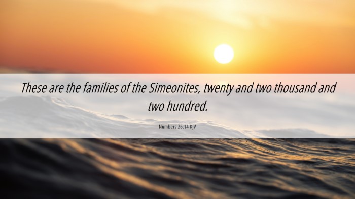 Picture 06 - Numbers 26:14 KJV Desktop Wallpaper - These are the families of the Simeonites, twenty - Desktop Bible Verse Wallpaper