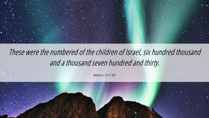 Picture 06 - Numbers 26:51 KJV Desktop Wallpaper - These were the numbered of the children of - Desktop Bible Verse Wallpaper