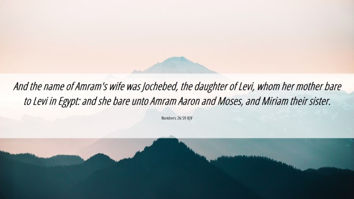 Picture 06 - Numbers 26:59 KJV Desktop Wallpaper - And the name of Amram's wife was Jochebed, the - Desktop Bible Verse Wallpaper