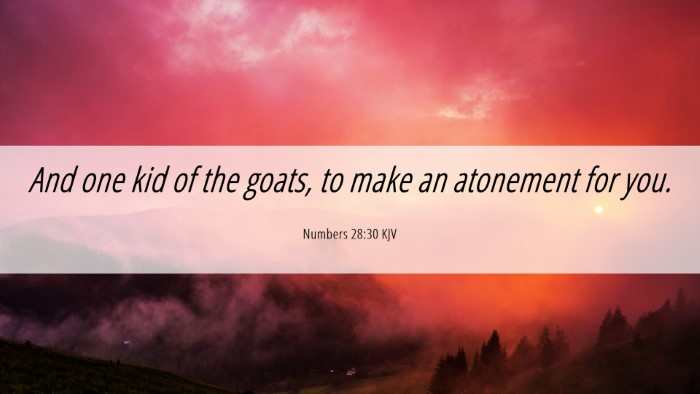 Picture 06 - Numbers 28:30 KJV Desktop Wallpaper - And one kid of the goats, to make an atonement - Desktop Bible Verse Wallpaper