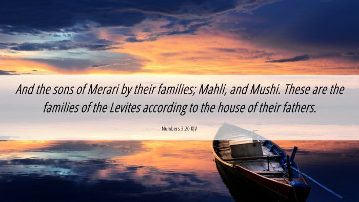 Picture 06 - Numbers 3:20 KJV Desktop Wallpaper - And the sons of Merari by their families; Mahli, - Desktop Bible Verse Wallpaper