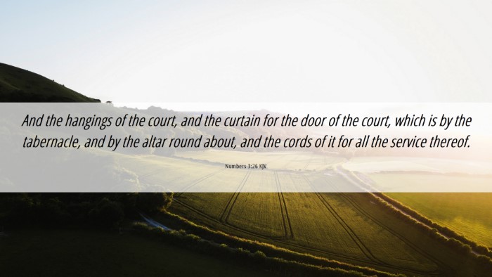 Picture 06 - Numbers 3:26 KJV Desktop Wallpaper - And the hangings of the court, and the curtain - Desktop Bible Verse Wallpaper