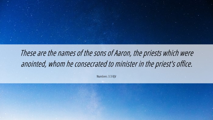 Picture 06 - Numbers 3:3 KJV Desktop Wallpaper - These are the names of the sons of Aaron, the - Desktop Bible Verse Wallpaper