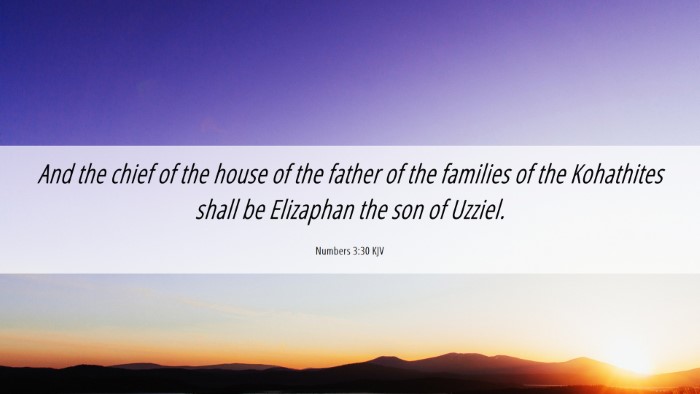 Picture 06 - Numbers 3:30 KJV Desktop Wallpaper - And the chief of the house of the father of the - Desktop Bible Verse Wallpaper
