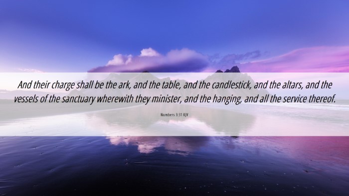 Picture 06 - Numbers 3:31 KJV Desktop Wallpaper - And their charge shall be the ark, and the table, - Desktop Bible Verse Wallpaper
