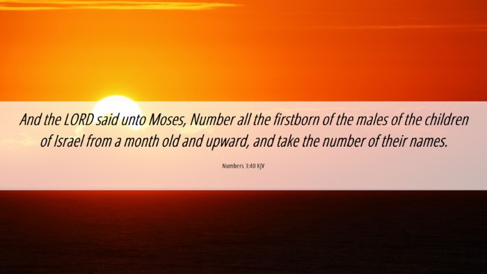 Picture 06 - Numbers 3:40 KJV Desktop Wallpaper - And the LORD said unto Moses, Number all the - Desktop Bible Verse Wallpaper