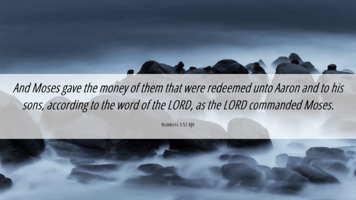 Picture 06 - Numbers 3:51 KJV Desktop Wallpaper - And Moses gave the money of them that were - Desktop Bible Verse Wallpaper