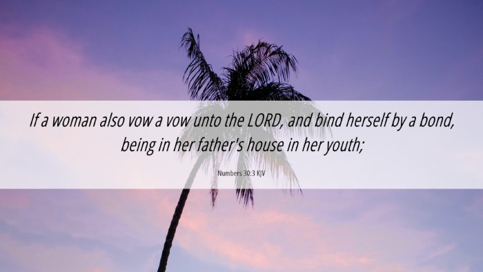 Picture 06 - Numbers 30:3 KJV Desktop Wallpaper - If a woman also vow a vow unto the LORD, and bind - Desktop Bible Verse Wallpaper