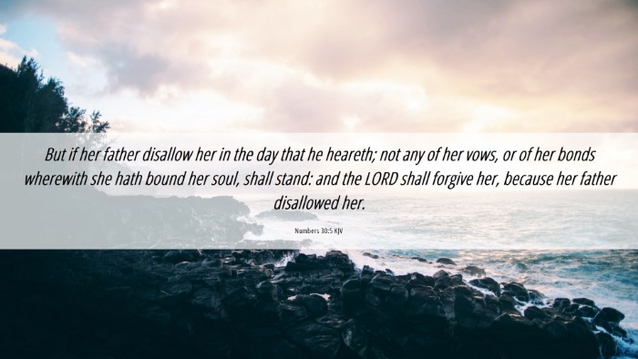 Picture 06 - Numbers 30:5 KJV Desktop Wallpaper - But if her father disallow her in the day that he - Desktop Bible Verse Wallpaper