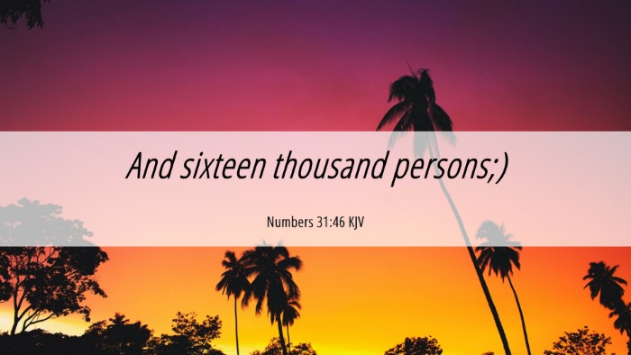 Picture 06 - Numbers 31:46 KJV Desktop Wallpaper - And sixteen thousand - Desktop Bible Verse Wallpaper