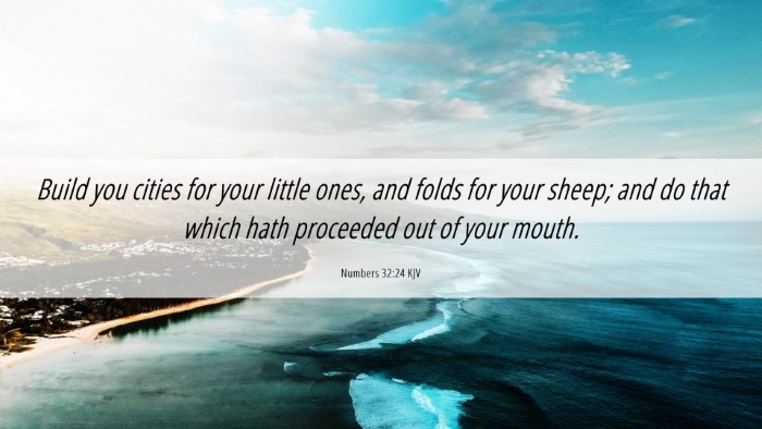 Picture 06 - Numbers 32:24 KJV Desktop Wallpaper - Build you cities for your little ones, and folds - Desktop Bible Verse Wallpaper