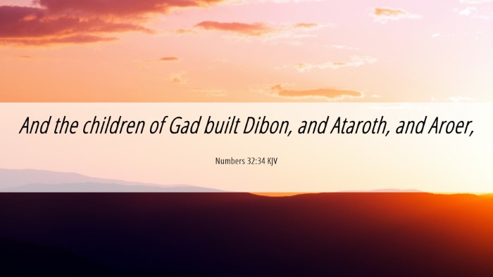 Picture 06 - Numbers 32:34 KJV Desktop Wallpaper - And the children of Gad built Dibon, and Ataroth, - Desktop Bible Verse Wallpaper