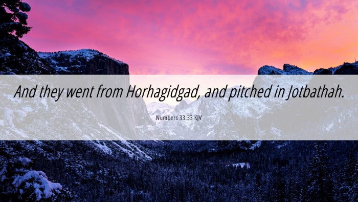 Picture 06 - Numbers 33:33 KJV Desktop Wallpaper - And they went from Horhagidgad, and pitched in - Desktop Bible Verse Wallpaper