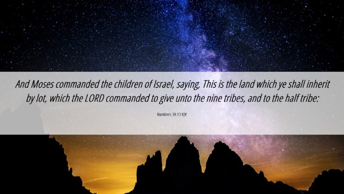 Picture 06 - Numbers 34:13 KJV Desktop Wallpaper - And Moses commanded the children of Israel, - Desktop Bible Verse Wallpaper