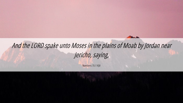Picture 06 - Numbers 35:1 KJV Desktop Wallpaper - And the LORD spake unto Moses in the plains of - Desktop Bible Verse Wallpaper