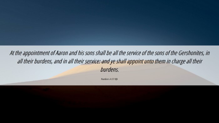 Picture 06 - Numbers 4:27 KJV Desktop Wallpaper - At the appointment of Aaron and his sons shall be - Desktop Bible Verse Wallpaper