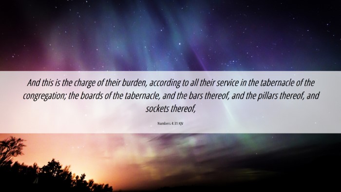 Picture 06 - Numbers 4:31 KJV Desktop Wallpaper - And this is the charge of their burden, according - Desktop Bible Verse Wallpaper