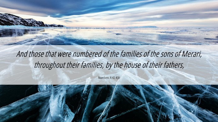 Picture 06 - Numbers 4:42 KJV Desktop Wallpaper - And those that were numbered of the families of - Desktop Bible Verse Wallpaper