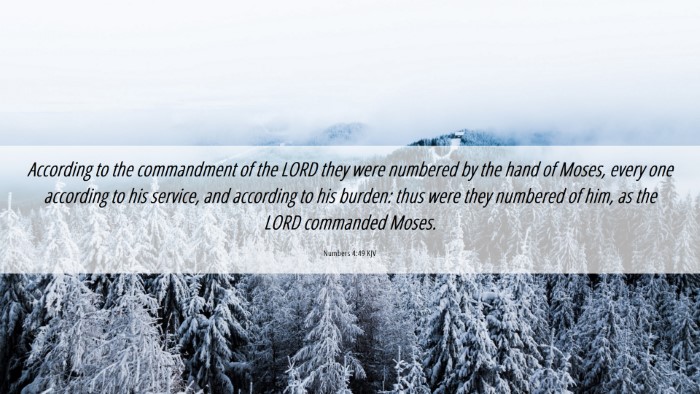 Picture 06 - Numbers 4:49 KJV Desktop Wallpaper - According to the commandment of the LORD they - Desktop Bible Verse Wallpaper