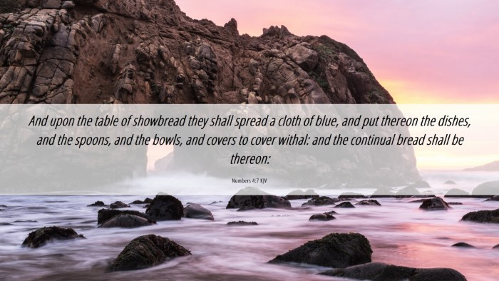 Picture 06 - Numbers 4:7 KJV Desktop Wallpaper - And upon the table of showbread they shall spread - Desktop Bible Verse Wallpaper
