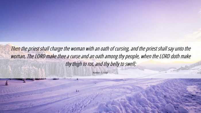 Picture 06 - Numbers 5:21 KJV Desktop Wallpaper - Then the priest shall charge the woman with an - Desktop Bible Verse Wallpaper