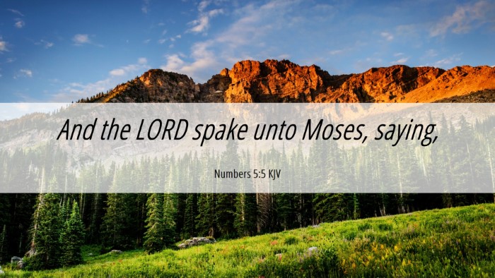 Picture 06 - Numbers 5:5 KJV Desktop Wallpaper - And the LORD spake unto Moses, - Desktop Bible Verse Wallpaper