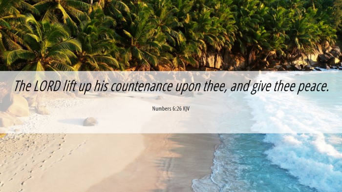 Picture 06 - Numbers 6:26 KJV Desktop Wallpaper - The LORD lift up his countenance upon thee, and - Desktop Bible Verse Wallpaper